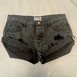 ONE TEASPOON DISTRESSED LOW WAIST BANDIT SHORTS